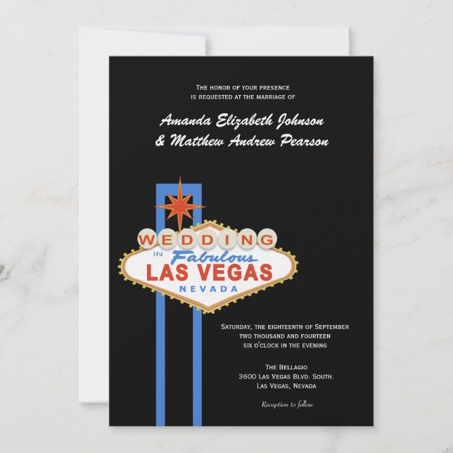 Invitación de la boda del Rótulo de Las Vegas (Anverso)