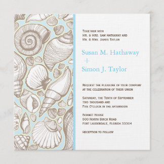 Invitación de la boda del Seashell