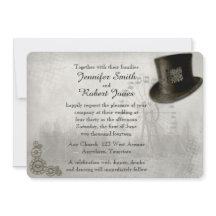 Invitación de la boda del sombrero de copa del