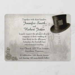 Invitación de la boda del sombrero de copa del