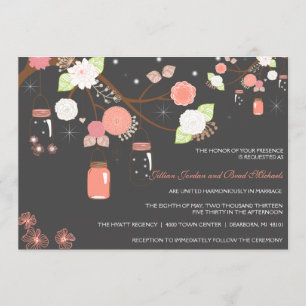 Invitación de la boda del tarro de albañil -