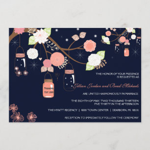 Invitación de la boda del tarro de albañil -