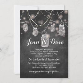 Invitación de la boda del tarro de albañil de la