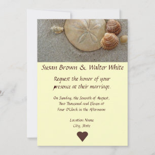 Invitación de la boda del tema de la playa