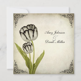 Invitación de la boda del tulipán del loro del