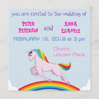 Invitación de la boda del unicornio