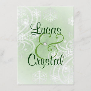 Invitación de la boda del verde del Flourish del