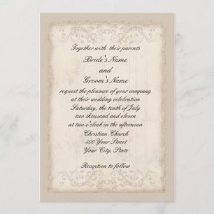 Invitación de la boda del Victorian