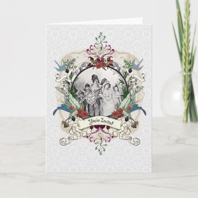 Invitación de la boda del Victorian (Anverso)