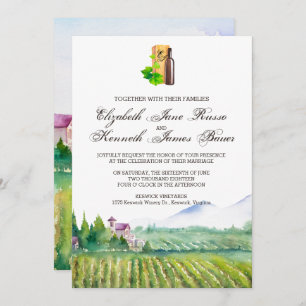 Invitación de la boda del viñedo