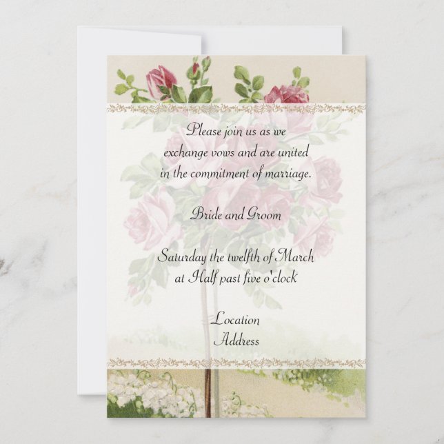 Invitación de la boda del vintage (Anverso)