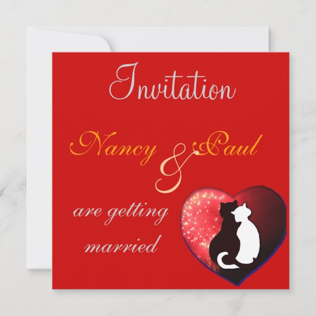 Invitación de la boda en rojo (Anverso)