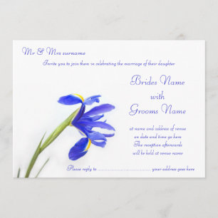 Invitación de la boda - flor púrpura del iris