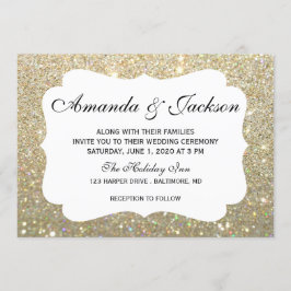 Invitación de la boda - Glit dos fabulosos - oro