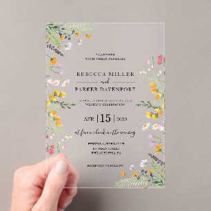 Invitación de la boda moderna a la primavera de la