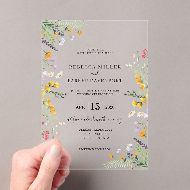 Invitación de la boda moderna a la primavera de la (Insitu (portátil))