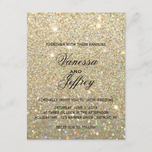 Invitación de la boda - oro Glit dos fabulosos