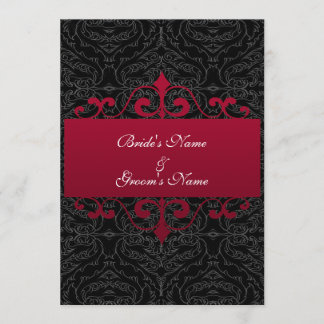 Invitación de la boda - rojo y negro