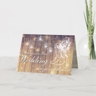 Invitación de la boda - tarros de albañil y botas