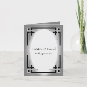 Invitación de la bodas de plata negra y del art