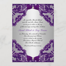 Invitación de la bodas de plata púrpura y