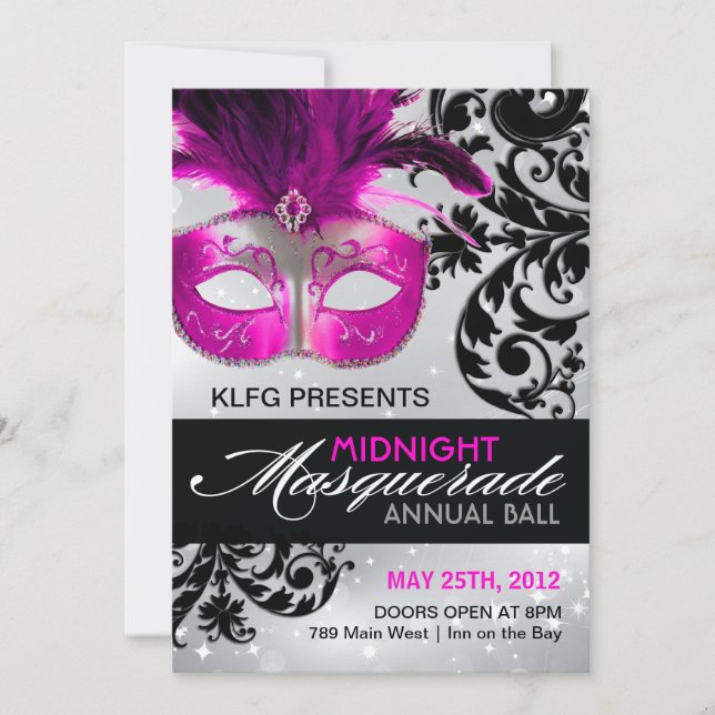 Invitación de la bola de mascarada - COMPLETAMENTE (Anverso)