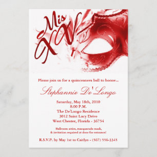 invitación de la bola de Quinceanera de la máscara
