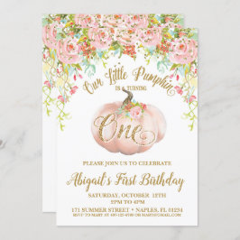 Invitación de la calabaza, primer cumpleaños de la
