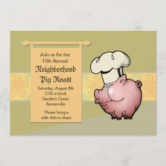 Invitación de la carne asada del cerdo