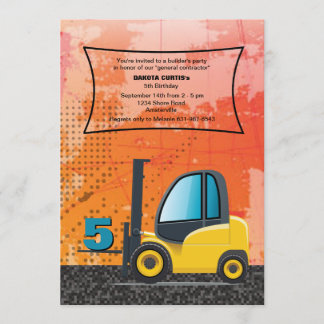 Invitación de la carretilla elevadora de la