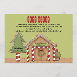 Invitación de la casa abierta del pan de jengibre