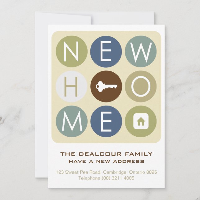 Invitación de la casa móvil - Tipografía retro (Anverso)