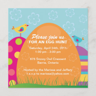 Invitación de la caza del huevo de Pascua