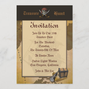 Invitación de la caza del tesoro