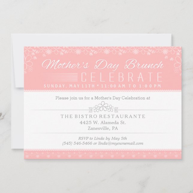 Invitación de la celebración del brunch del día de (Anverso)
