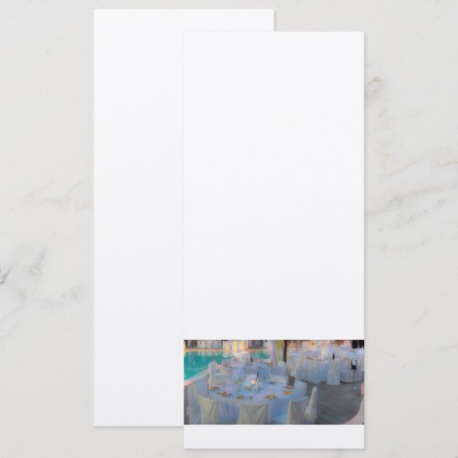 INVITACIÓN DE LA CENA DE BODA DEL POOLSIDE (Anverso / Reverso)