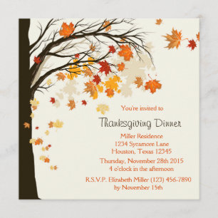 Invitación de la cena de la acción de gracias de