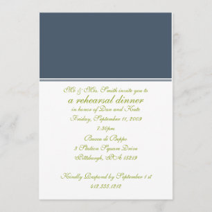 Invitación de la cena del ensayo