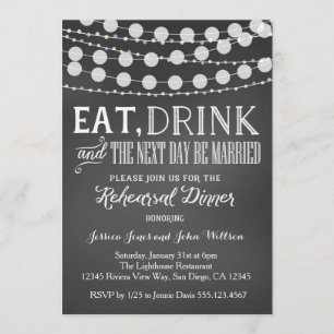 Invitación de la cena del ensayo de la boda