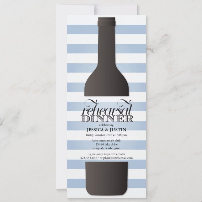 Invitación de la cena del ensayo de la botella de (Anverso)
