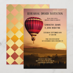 Invitación de la cena del ensayo de la puesta del