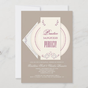 Invitación de la cena del ensayo de la tabla de la