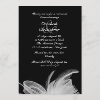 Invitación de la cena del ensayo de las plumas
