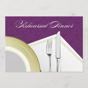 Invitación de la cena del ensayo del cubierto