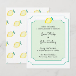 Invitación de la cena del ensayo del limón