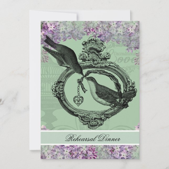 Invitación de la cena del ensayo del Locket de las (Anverso)