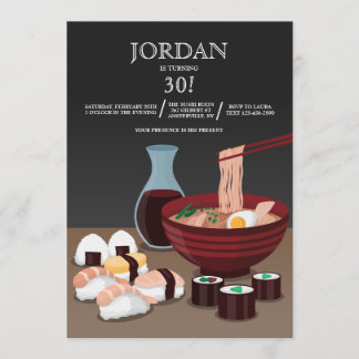 Invitación de la cena del sushi