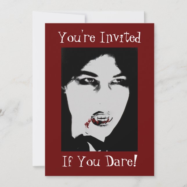 Invitación de la cena del vampiro de Drácula (Anverso)