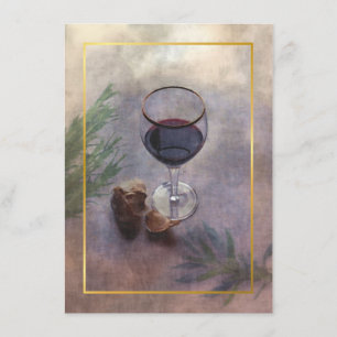 invitación de la cena del vino y del ajo