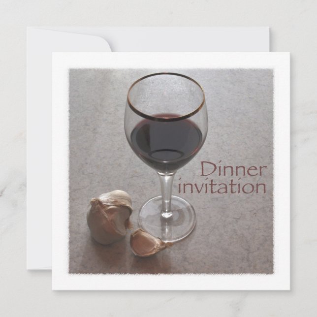 invitación de la cena del vino y del ajo (Anverso)